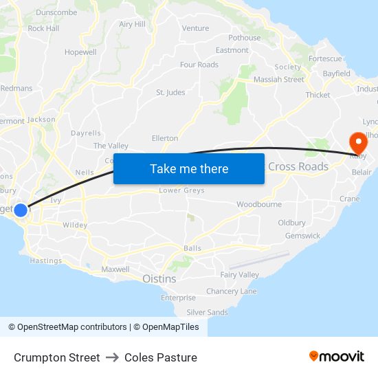 Crumpton Street to Coles Pasture map