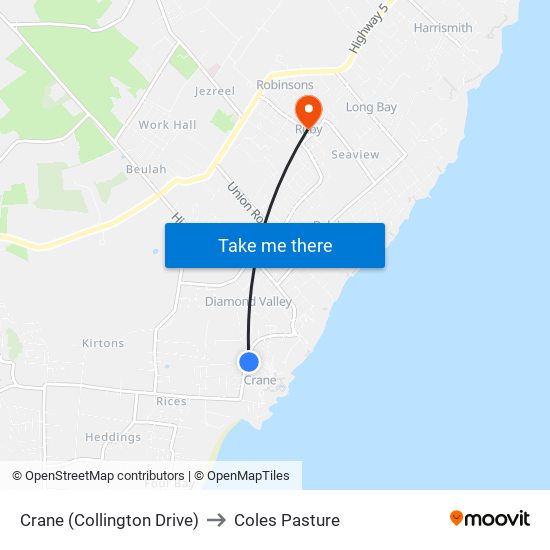 Crane (Collington Drive) to Coles Pasture map