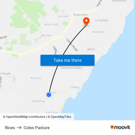 Rices to Coles Pasture map