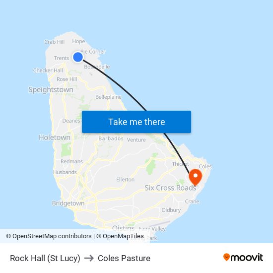 Rock Hall (St Lucy) to Coles Pasture map