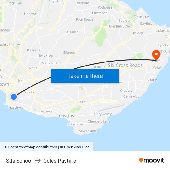 Sda School to Coles Pasture map