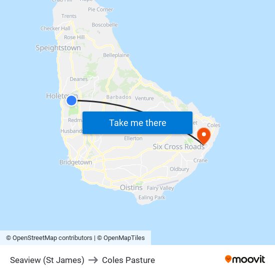 Seaview (St James) to Coles Pasture map