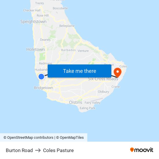 Burton Road to Coles Pasture map