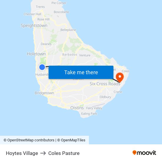 Hoytes Village to Coles Pasture map