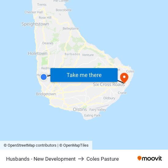 Husbands - New Development to Coles Pasture map