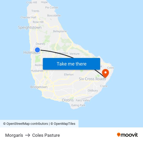 Morgan's to Coles Pasture map