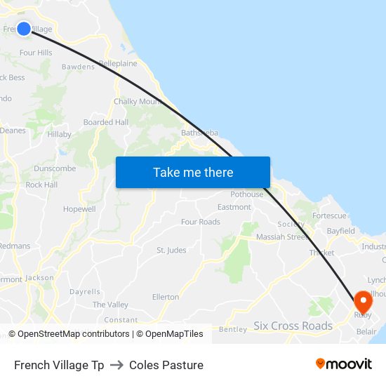 French Village Tp to Coles Pasture map