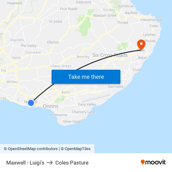 Maxwell - Luigi's to Coles Pasture map