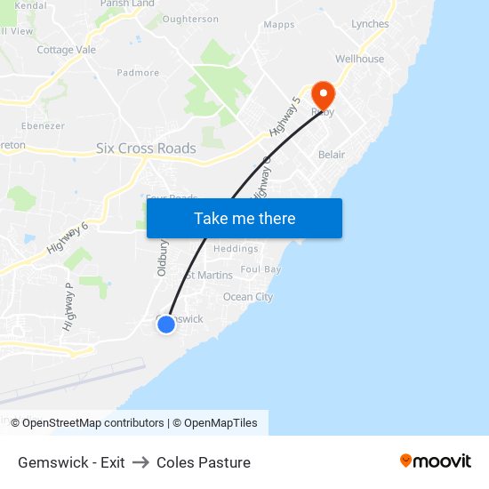 Gemswick - Exit to Coles Pasture map