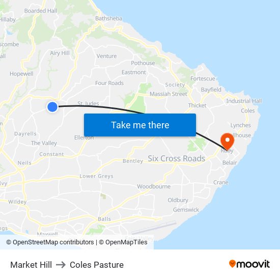 Market Hill to Coles Pasture map