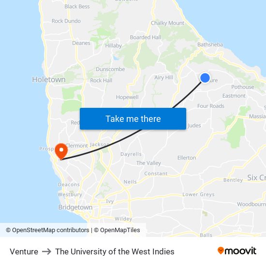Venture to The University of the West Indies map