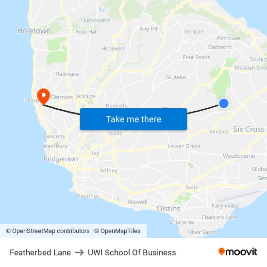 Featherbed Lane to UWI School Of Business map