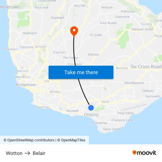 Wotton to Belair map