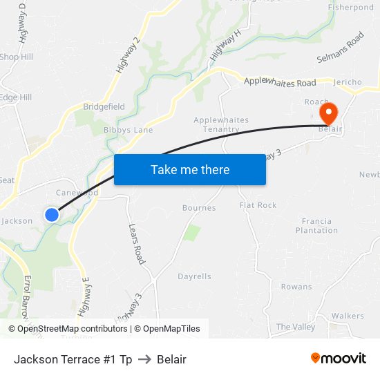 Jackson Terrace #1 Tp to Belair map