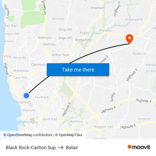 Black Rock-Carlton Sup to Belair map
