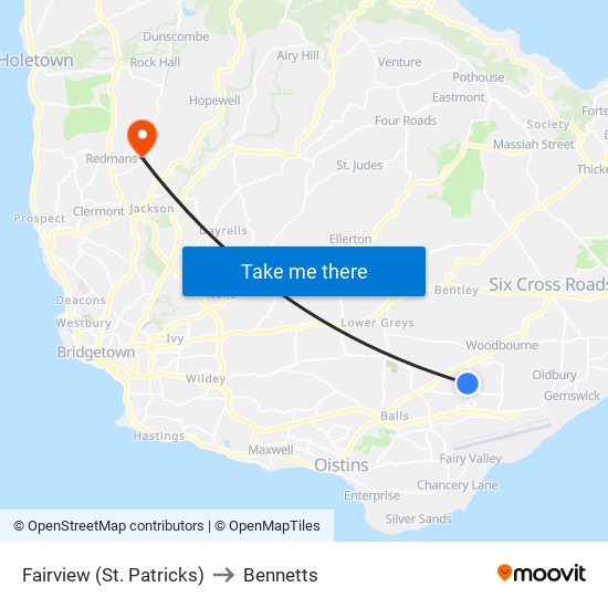 Fairview (St. Patricks) to Bennetts map