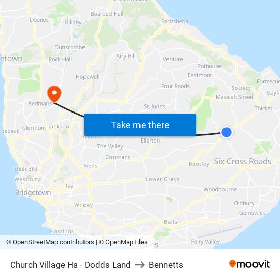 Church Village Ha - Dodds Land to Bennetts map