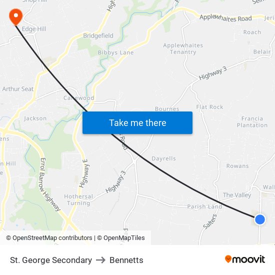 St. George Secondary to Bennetts map