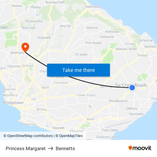 Princess Margaret to Bennetts map