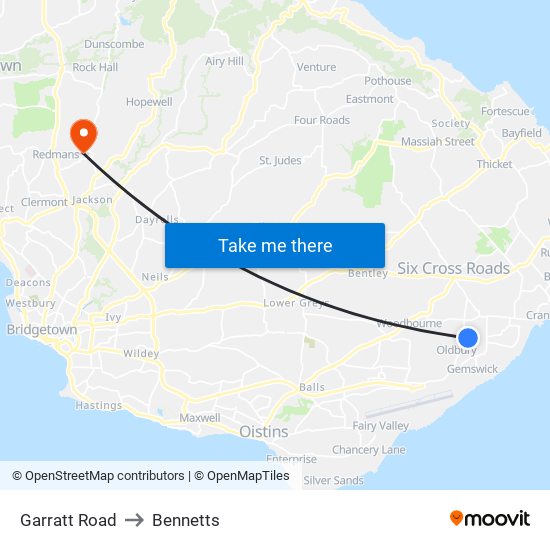 Garratt Road to Bennetts map