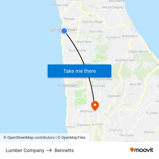 Lumber Company to Bennetts map