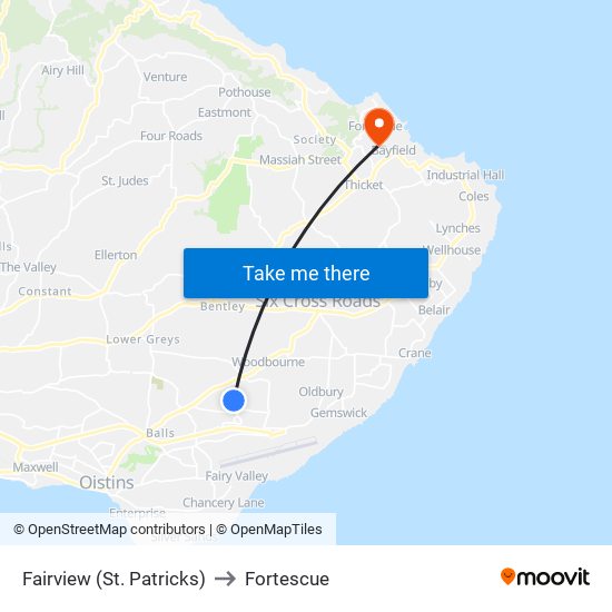 Fairview (St. Patricks) to Fortescue map
