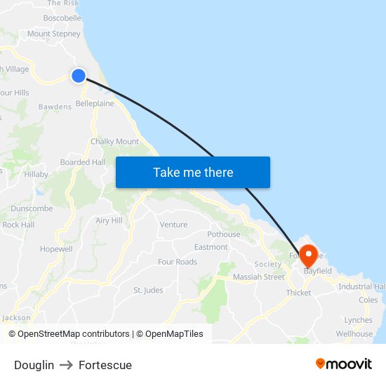 Douglin to Fortescue map