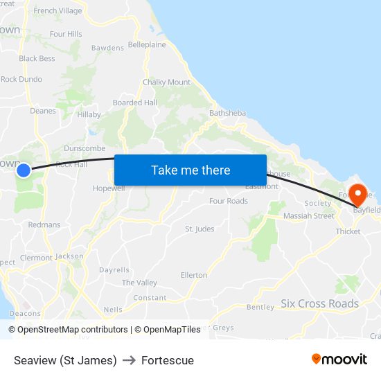 Seaview (St James) to Fortescue map