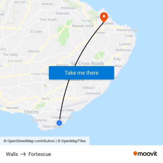 Walls to Fortescue map