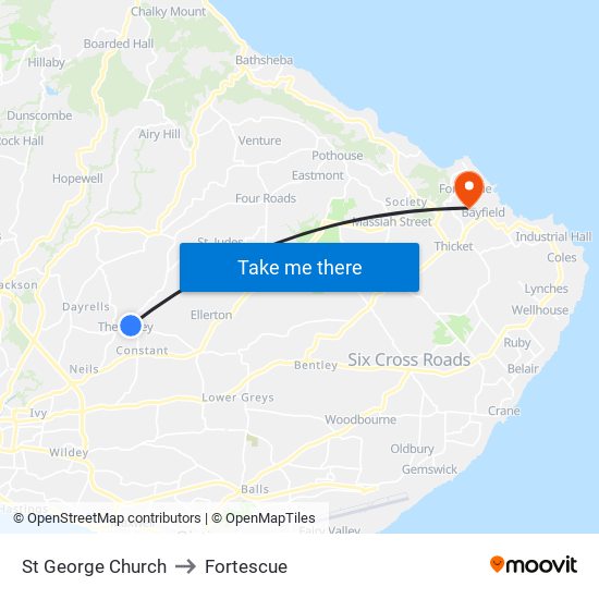 St George Church to Fortescue map