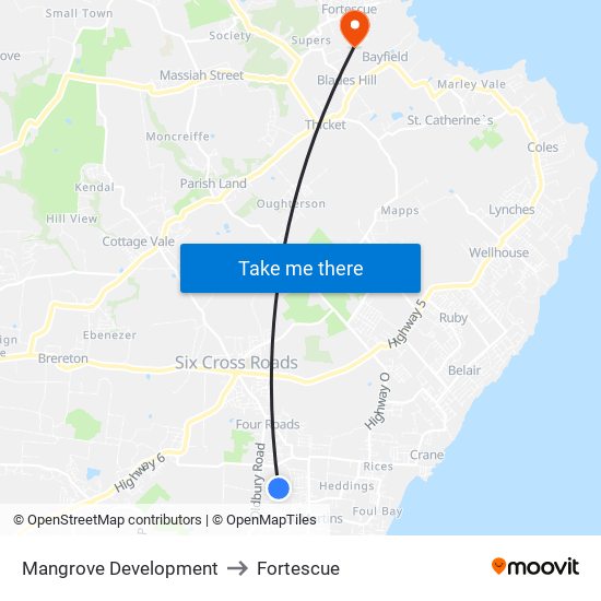 Mangrove Development to Fortescue map