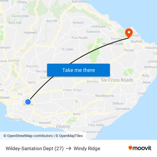 Wildey-Santation Dept (27) to Windy Ridge map