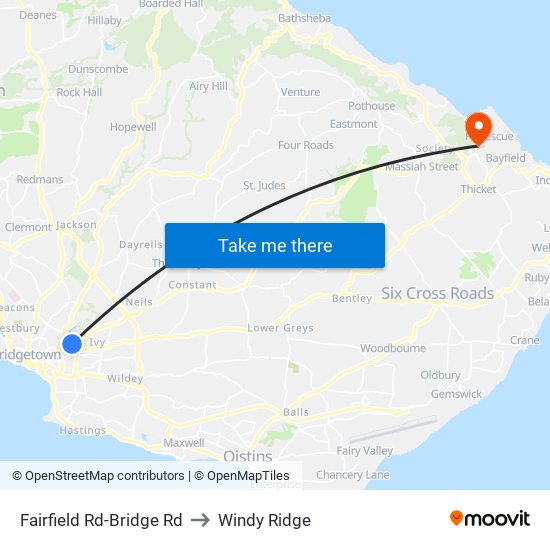 Fairfield Rd-Bridge Rd to Windy Ridge map