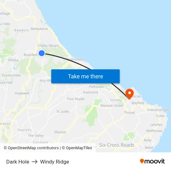 Dark Hole to Windy Ridge map
