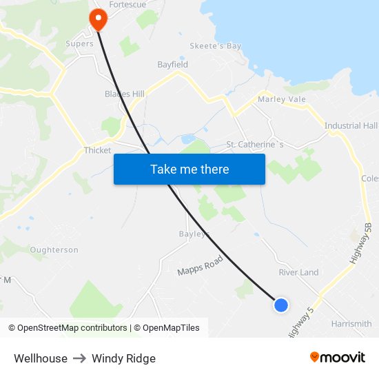 Wellhouse to Windy Ridge map