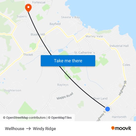 Wellhouse to Windy Ridge map