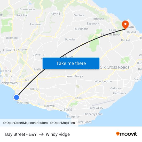 Bay Street - E&Y to Windy Ridge map