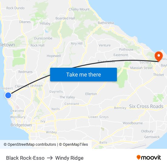 Black Rock-Esso to Windy Ridge map