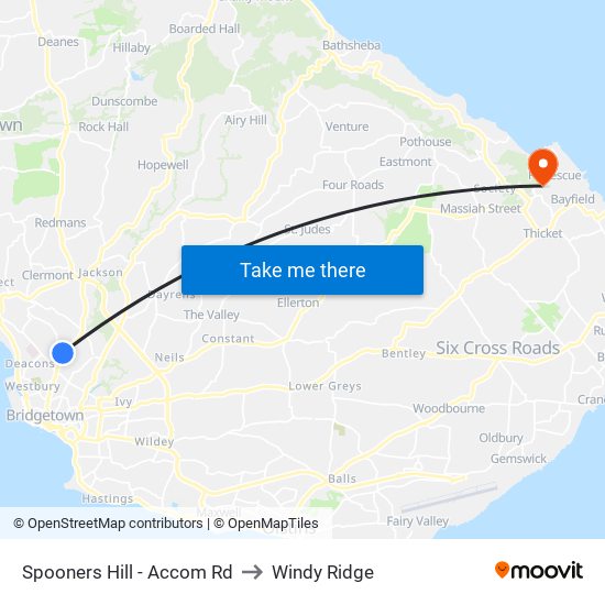Spooners Hill - Accom Rd to Windy Ridge map