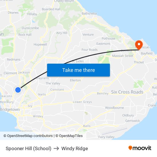 Spooner Hill (School) to Windy Ridge map