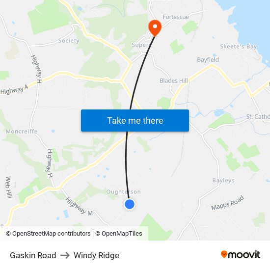 Gaskin Road to Windy Ridge map