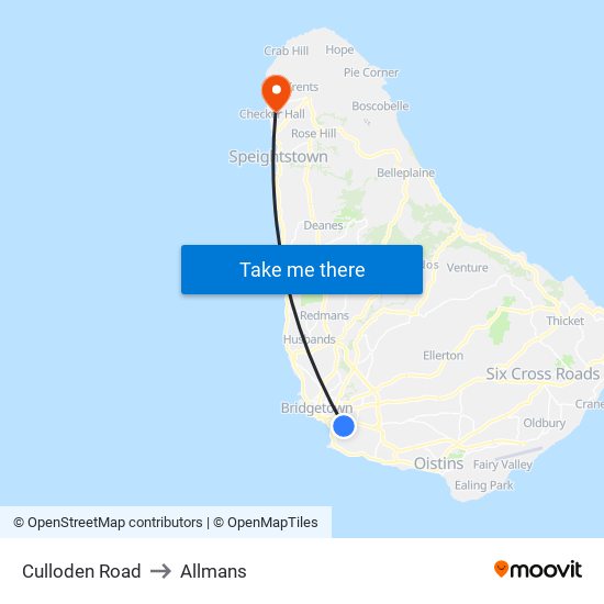 Culloden Road to Allmans map