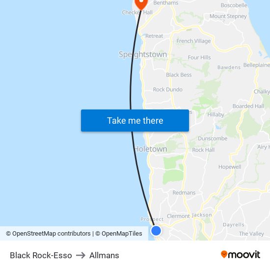 Black Rock-Esso to Allmans map