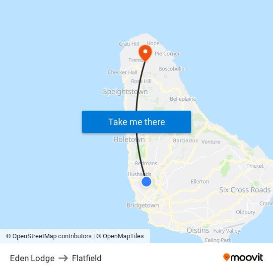 Eden Lodge to Flatfield map