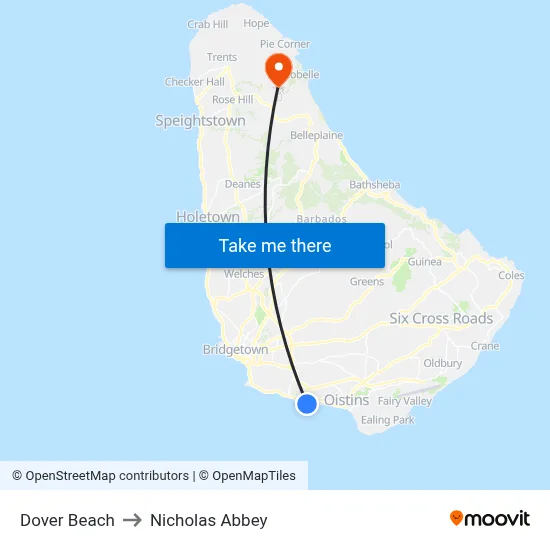 Dover Beach to Nicholas Abbey map