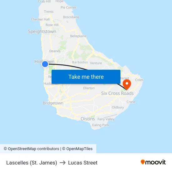 Lascelles (St. James) to Lucas Street map