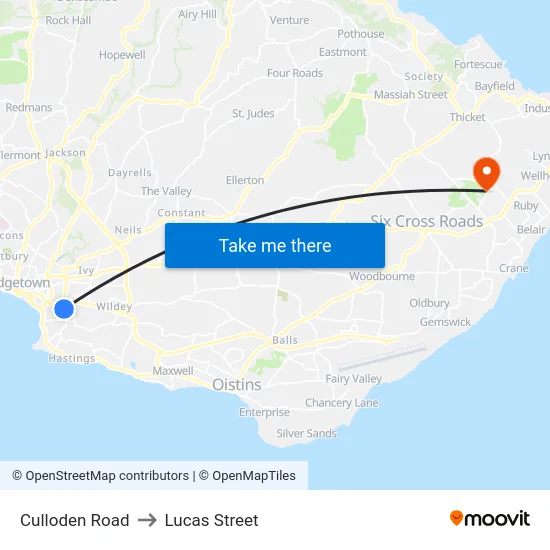 Culloden Road to Lucas Street map