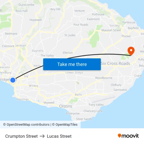 Crumpton Street to Lucas Street map