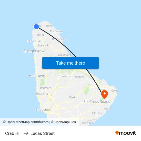 Crab Hill to Lucas Street map