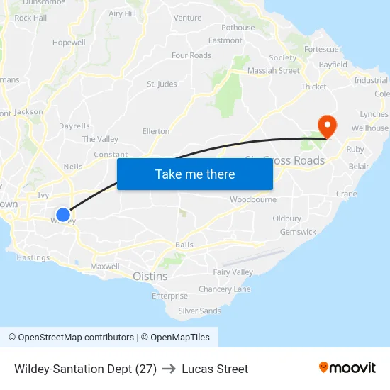 Wildey-Santation Dept (27) to Lucas Street map